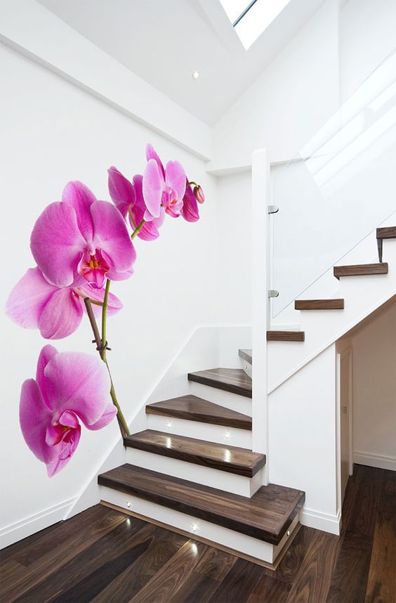 Amazing flower wall mural idea #mural #sticker #painting #homedecor #walldecor #decoratingideas #interiordesign #decorhomeideas