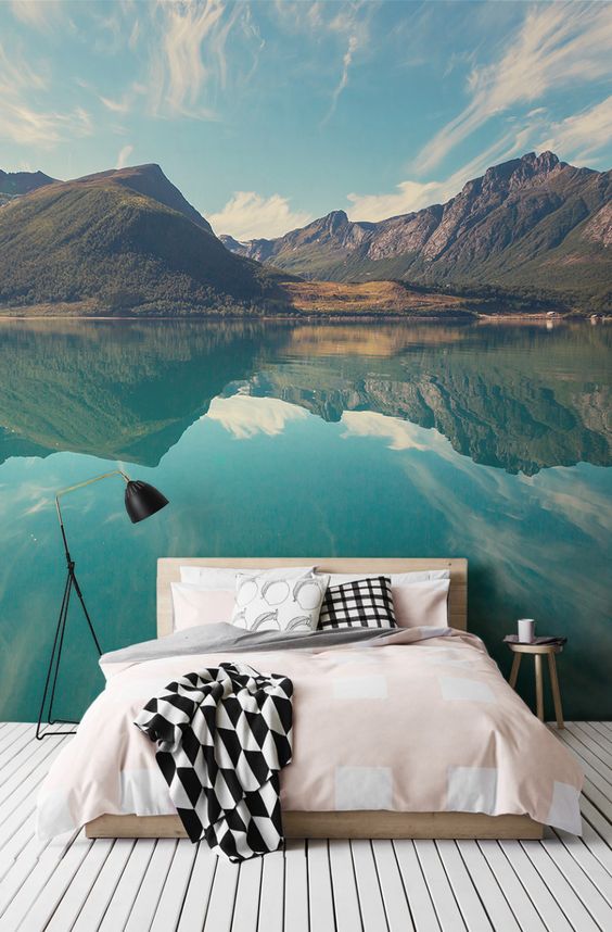 Nature wall mural decor idea #mural #sticker #painting #homedecor #walldecor #decoratingideas #interiordesign #decorhomeideas