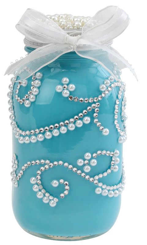 Blue wedding crafted jar idea #jars #diy #homedecor #wedding #decoratingideas #garden #outdoor #decorhomeideas