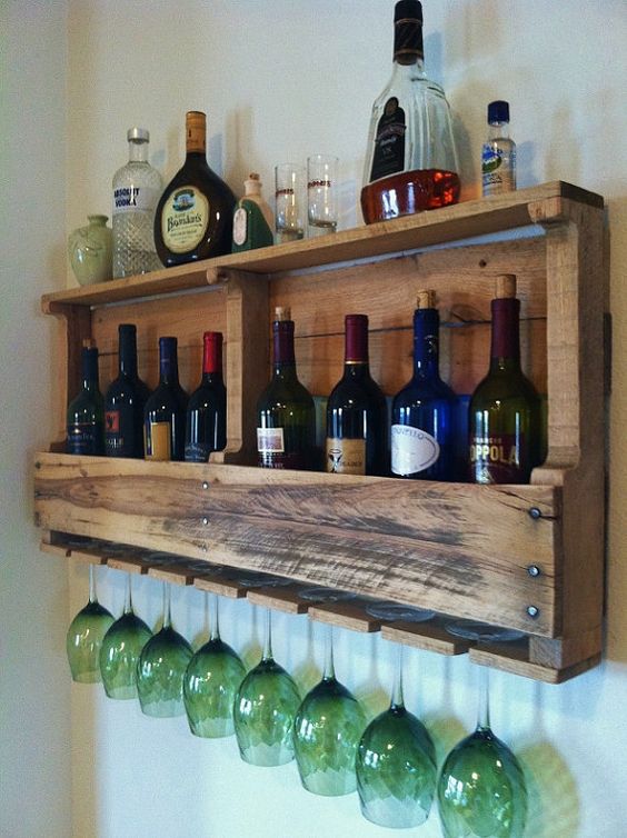 Great pallet shelves idea wine rack #pallet #diy #pallets #winerack #furniture #makeover #repurpose #wooden #wood #decoratingideas #decorhomeideas