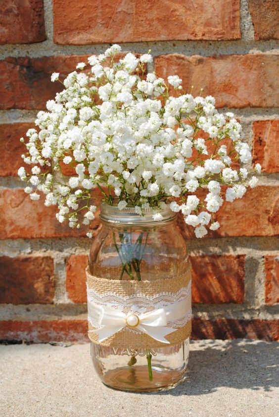 Rustic wedding lace jar idea #jars #diy #homedecor #wedding #decoratingideas #garden #outdoor #decorhomeideas