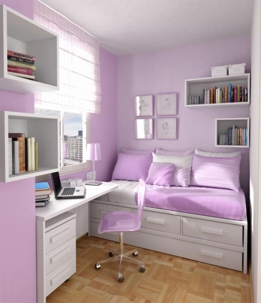 Small Lavender Teenage Girl Bedroom #teengirlbedroom #girlbedroom #teenbedroom #bedroom #homedecor #decorhomeideas