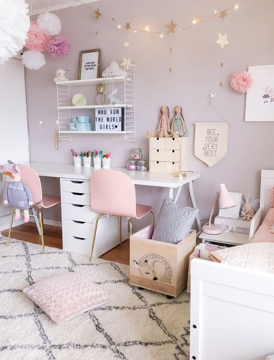 Pastel color painted teenage girl bedroom #teengirlbedroom #girlbedroom #teenbedroom #bedroom #homedecor #decorhomeideas