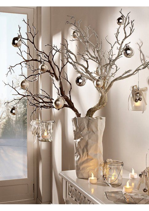 Christmas Decorations In Gold and Silver