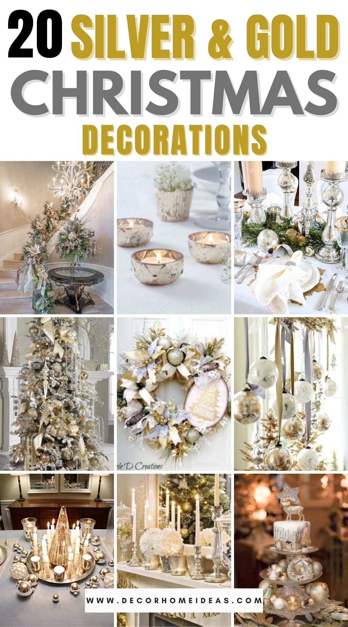 20 Silver and Gold Christmas Decorations 3