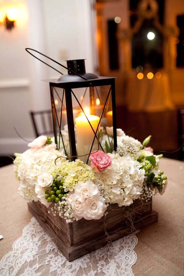 Lantern Rustic Wooden Box #rustic #centerpieces #woodenbox #homedecor #decorhomeideas