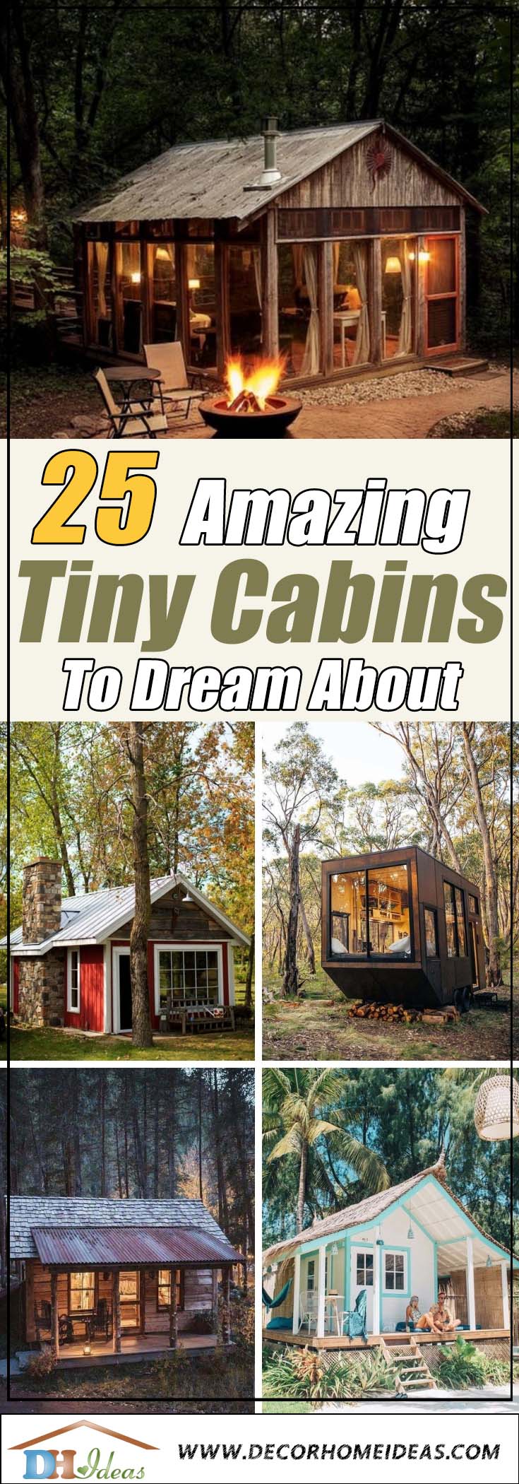 Best Tiny Cabins. Tiny houses and log houses. #cabin #loghouse #tinyhouse #decorhomeideas