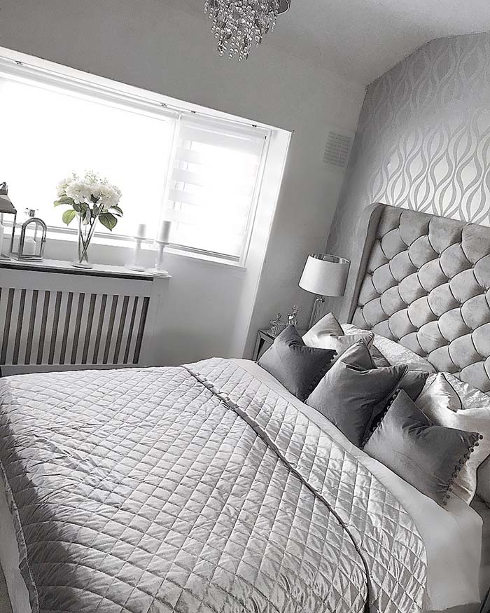 Grey Silver Bedroom #bedroom #silver #decorhomeideas