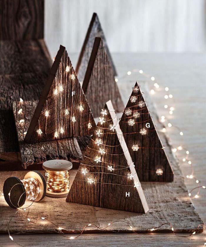 Holiday Shapes LED Lights #Christmas #rustic #diy #decorhomeideas