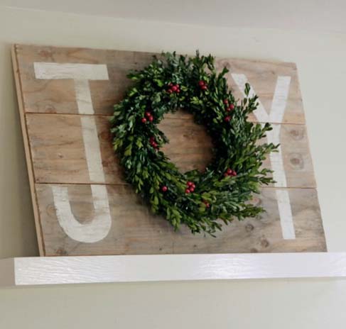 Joy Holiday Sign Christmas Wall Art #Christmas #rustic #diy #decorhomeideas