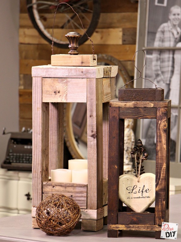 Lanterns from Scrap Wood #Christmas #rustic #diy #decorhomeideas