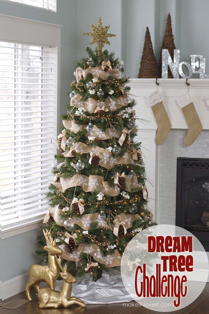 Rustic Christmas Tree Decor #Christmas #rustic #diy #decorhomeideas