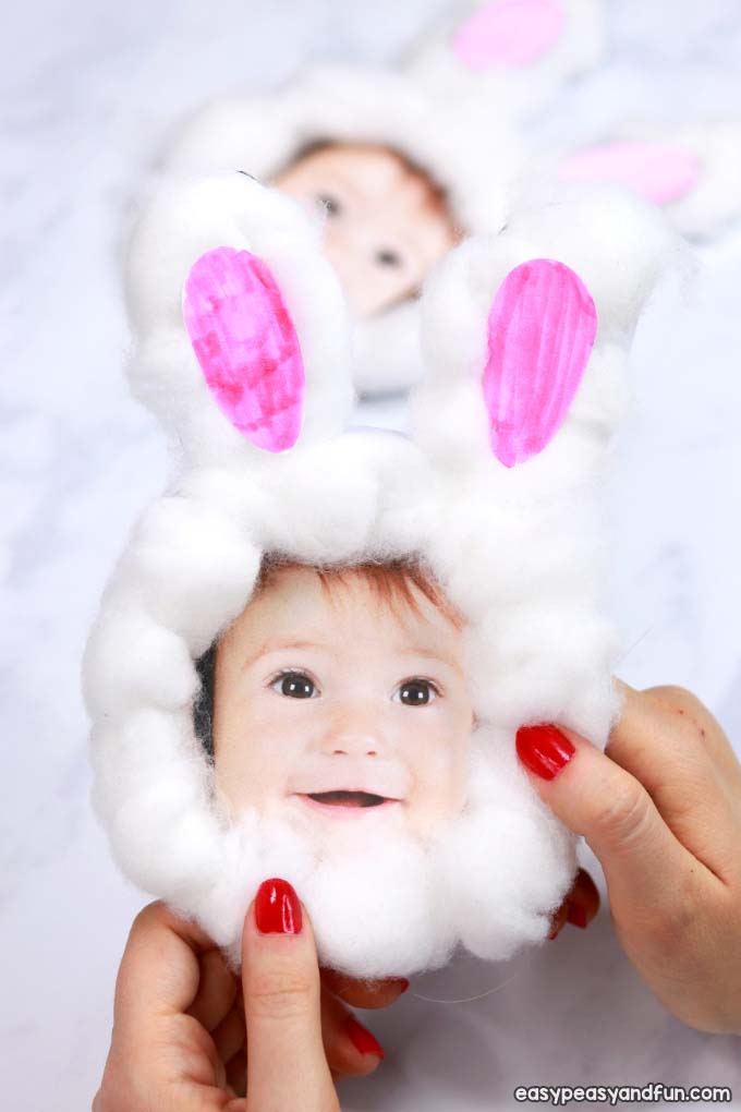 Cotton Ball Bunny Craft #easter #diy #dollarstore #crafts #kids #decorhomeideas