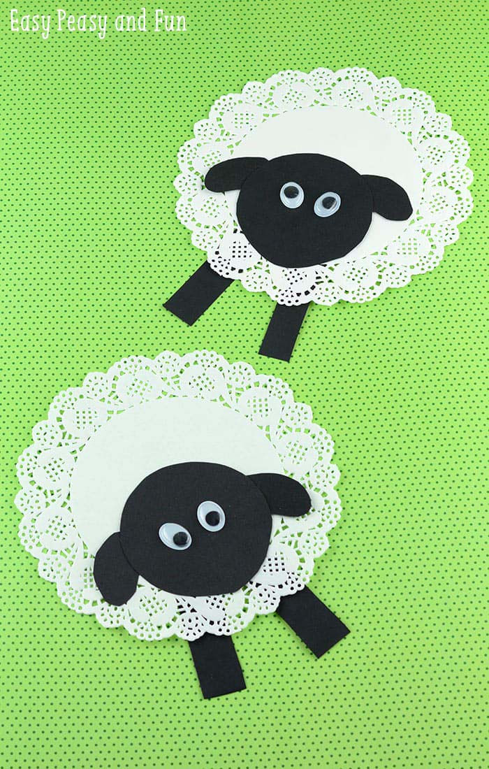 Doily Sheep Craft #easter #diy #dollarstore #crafts #kids #decorhomeideas