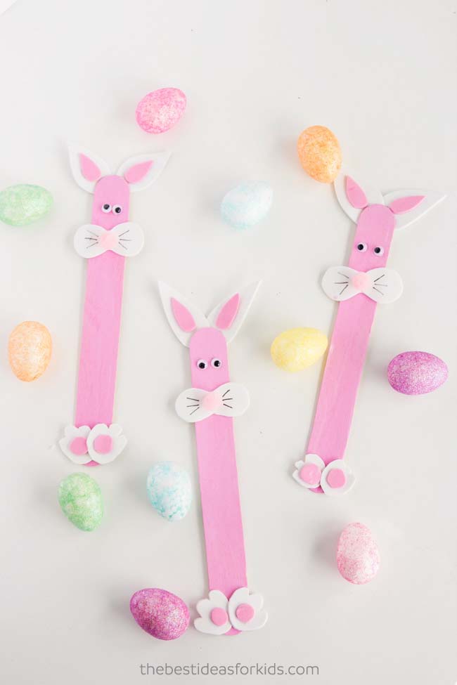 Easter Craft Easter Bunny Craft Sticks #easter #diy #dollarstore #crafts #kids #decorhomeideas
