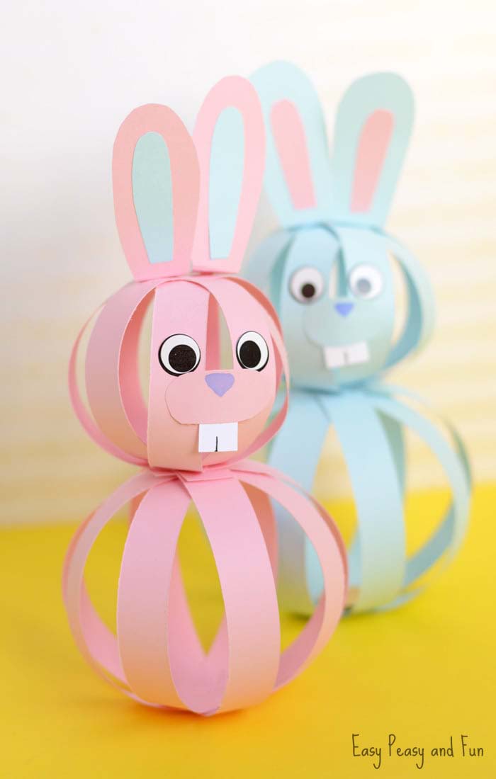 Paper Bunny Craft for Kids #easter #diy #dollarstore #crafts #kids #decorhomeideas