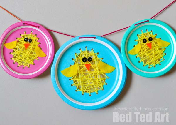 Paper Plate Chicks #easter #diy #dollarstore #crafts #kids #decorhomeideas
