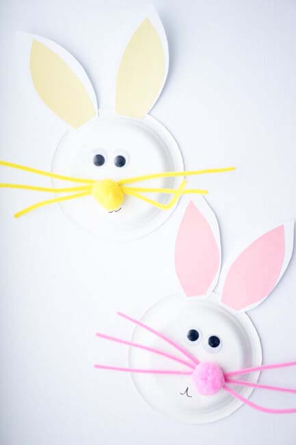 Paper Plate Easter Bunny #easter #diy #dollarstore #crafts #kids #decorhomeideas