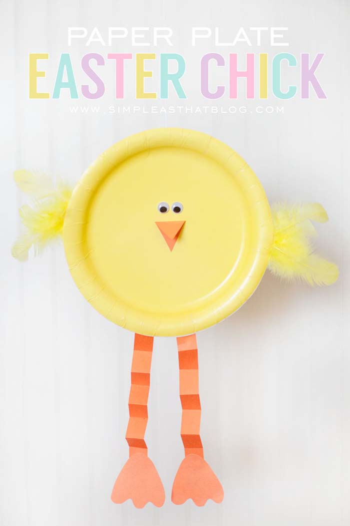 Paper Plate Easter Chick #easter #diy #dollarstore #crafts #kids #decorhomeideas
