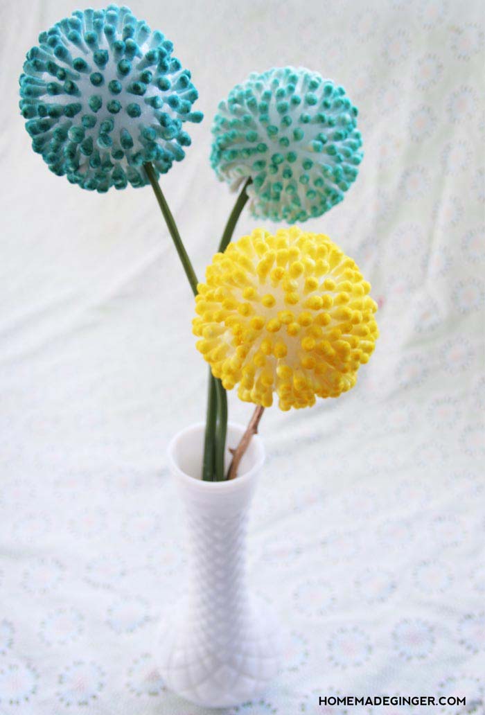 Q Tip Flowers #easter #diy #dollarstore #crafts #kids #decorhomeideas