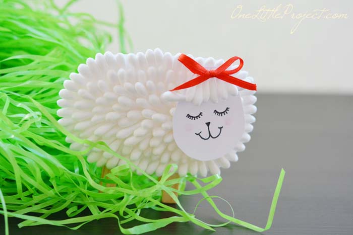 Q Tip Lamb Craft #easter #diy #dollarstore #crafts #kids #decorhomeideas