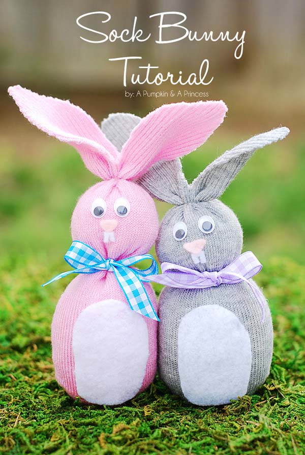 Sock Bunny Tutorial #easter #diy #dollarstore #crafts #kids #decorhomeideas