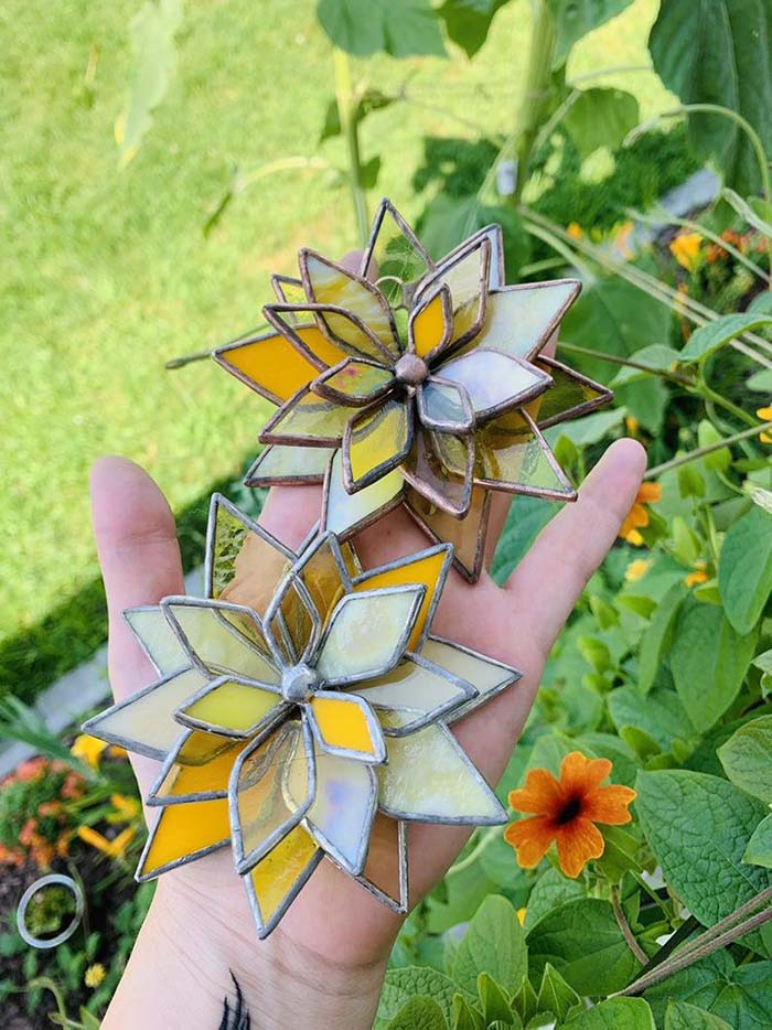 Stained Glass Succulents In Yellow