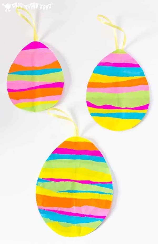 Tissue Paper Easter Egg Sun Catchers #easter #diy #dollarstore #crafts #kids #decorhomeideas