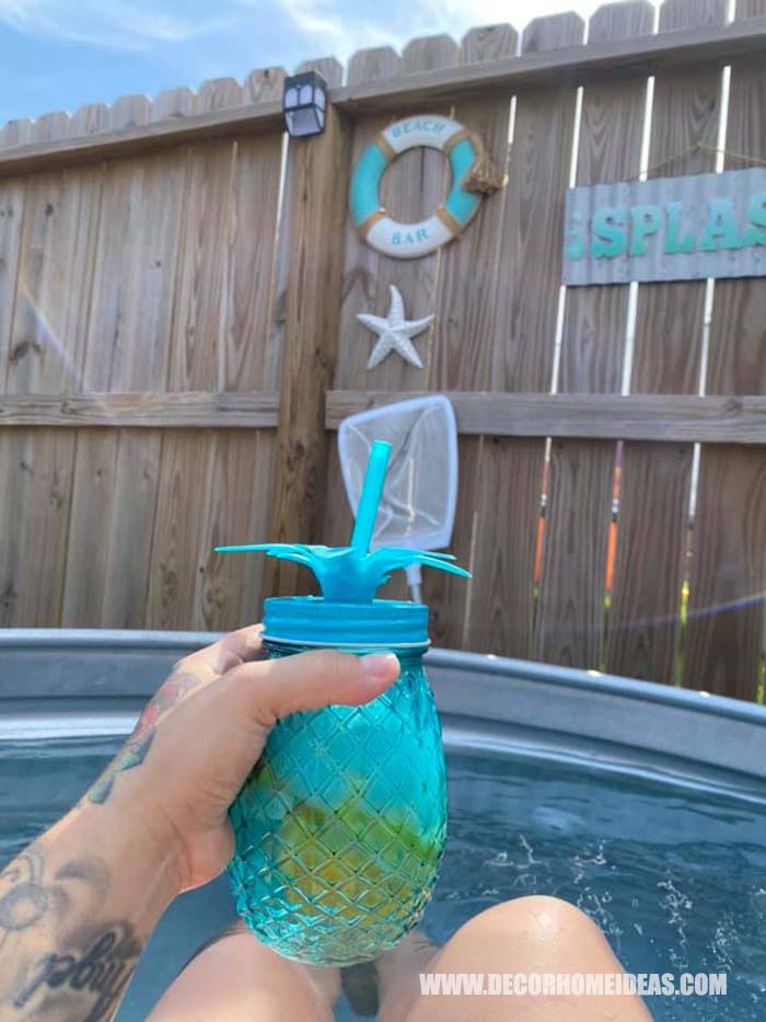 Turquoise Stock Tank Pool How To DIY Stock Tank Pool. Are you dreaming of soaking in a pool all day long during the hot summer days? We have the perfect summer project for you - DIY Stock Tank Pool in pristine turquoise color. #diy #pool #tank #decorhomeideas