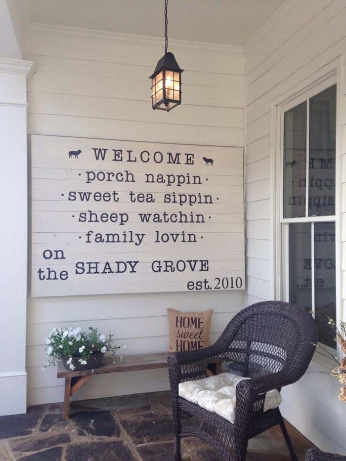 Shiplap Farmhouse Porch Sign #diy #porch #sign #decorhomeideas