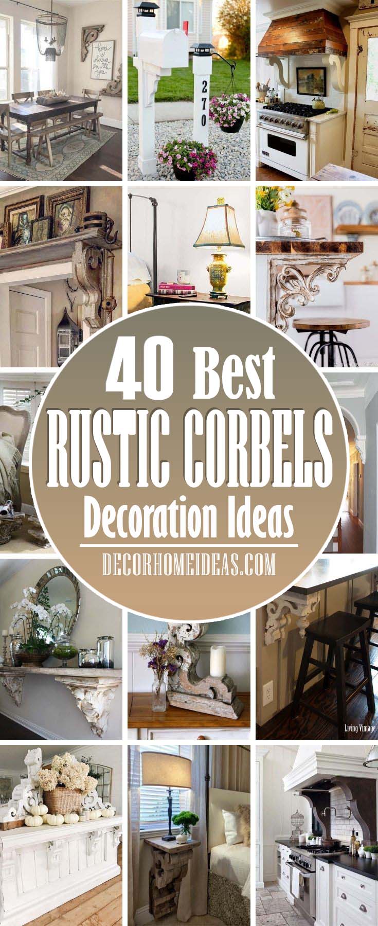 Best Decorating Ideas With Rustic Corbels. Vintage corbels that once acted as architectural accents get a second chance as farmhouse decor. These formerly weight-bearing brackets look great. #decorhomeideas