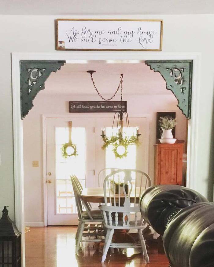 Frame Your Doorway with Colored Corbels #corbel #decoration #decorhomeideas