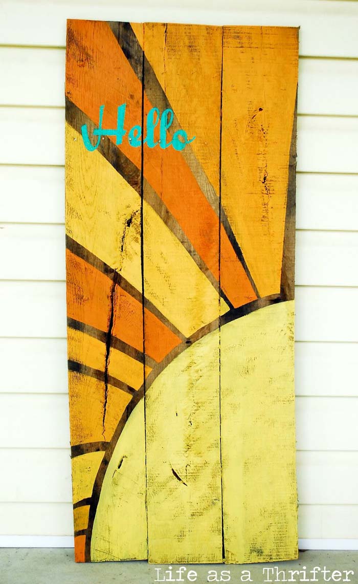 Hello Sunshine Sign #diy #pallet #sign #decorhomeideas