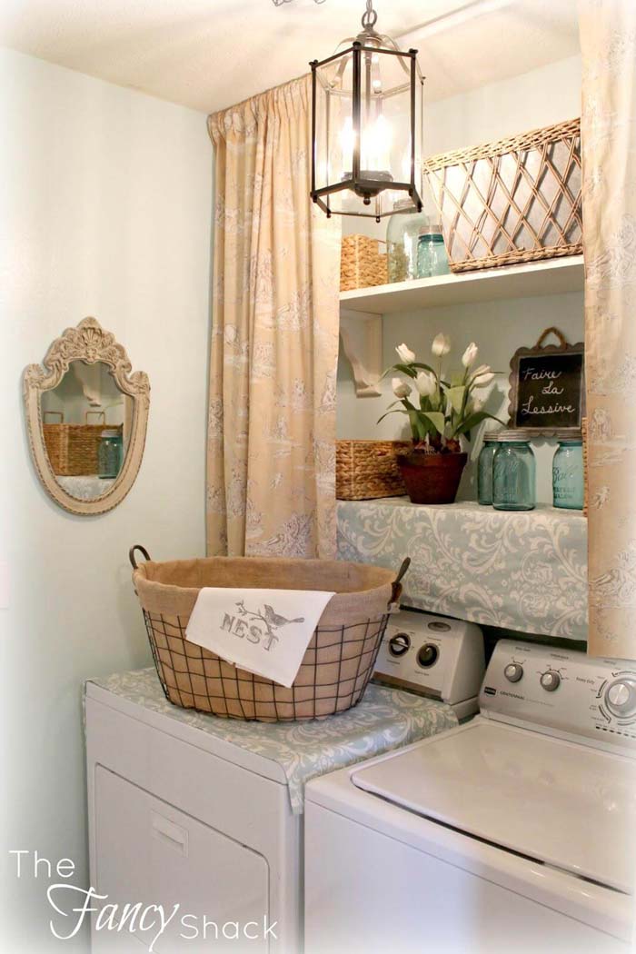 Shabby Chic Laundry Room #laundryroom #small #design #decorhomeideas