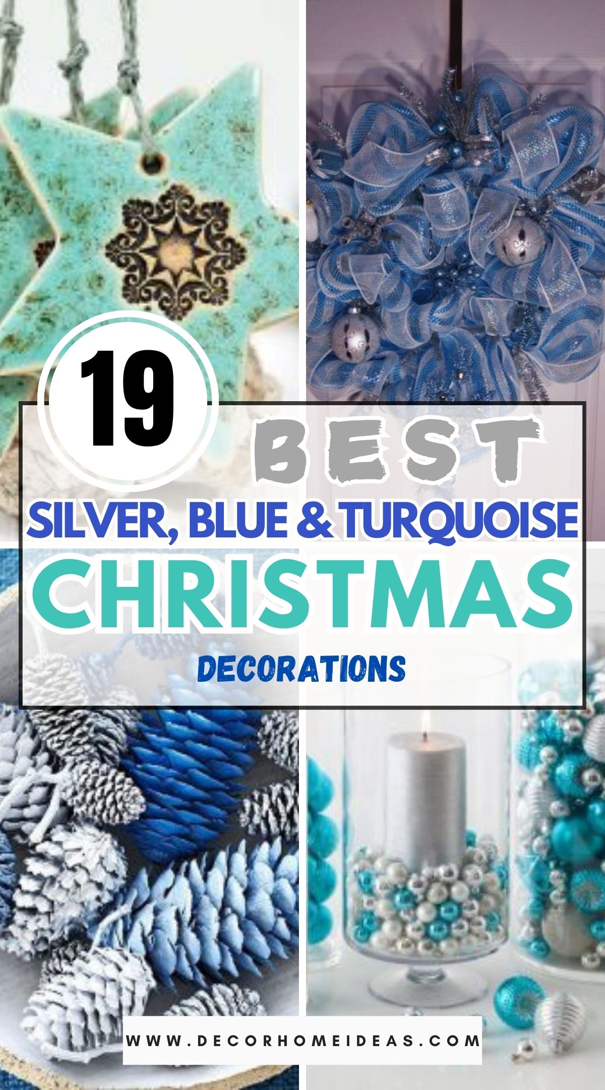 19 Silver Blue and Turquoise Christmas Decorations 1