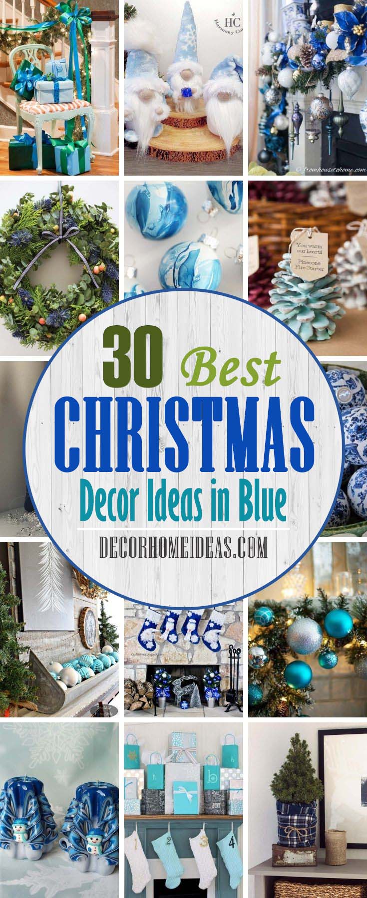 Best Blue Christmas Decor Ideas. Want to have a blue Christmas this year? Try one of these DIY blue Christmas decor ideas to turn your home into an icy winter wonderland. From whimsical garlands to stunning ornaments, find a project you love here. #decorhomeideas