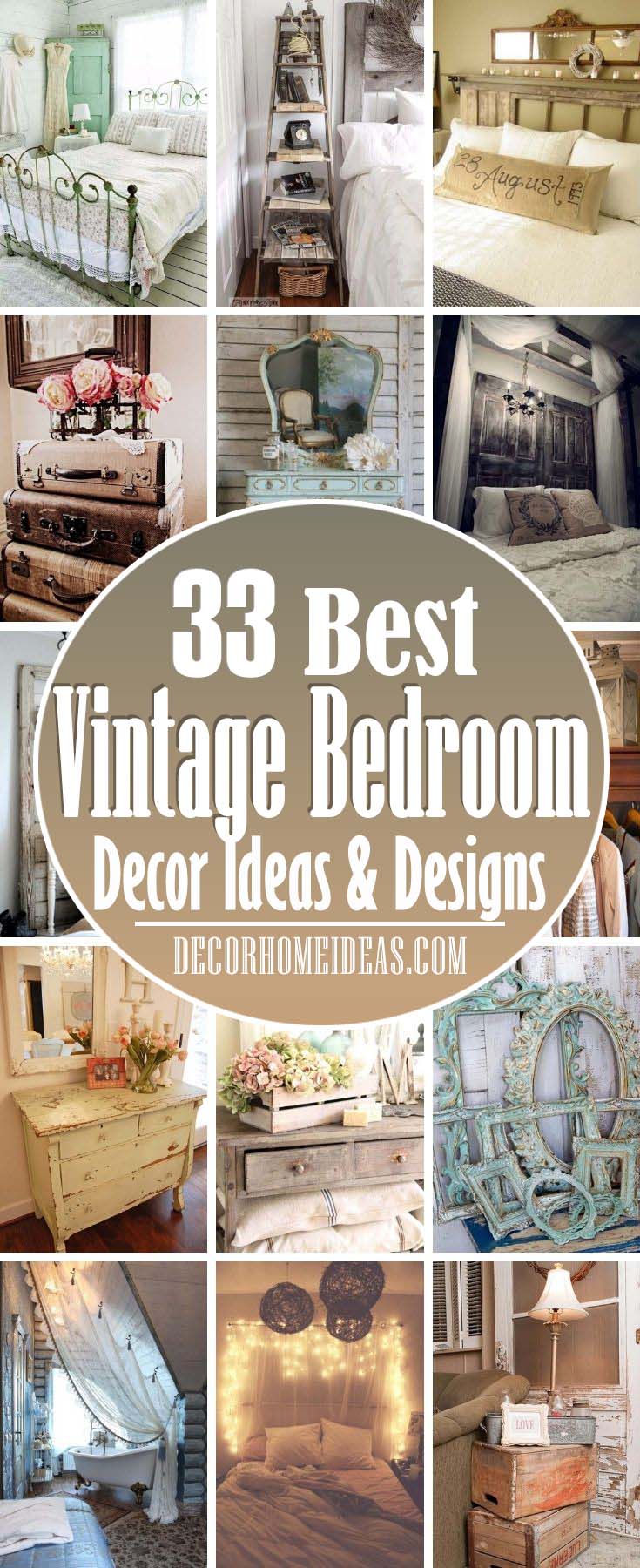 Best Vintage Bedroom Decor Ideas. This exquisite and delicate vintage style is very popular, and we’ve prepared some adorable bedroom design ideas for those who like it. #decorhomeideas