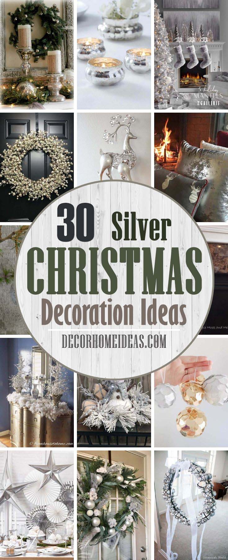 Best Silver Christmas Decorations. Silver and white color combination look surreal. It is reminiscent of the icy winter days. So this Christmas, forget the traditional green and red and opt for silver and white theme instead. It is neutral and can be used all winter long. #decorhomeideas