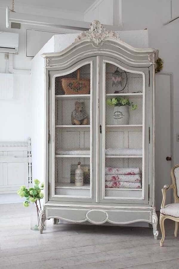 Painted and Antiqued Shabby Chic Armoire #frenchcountry #decor #decorhomeideas