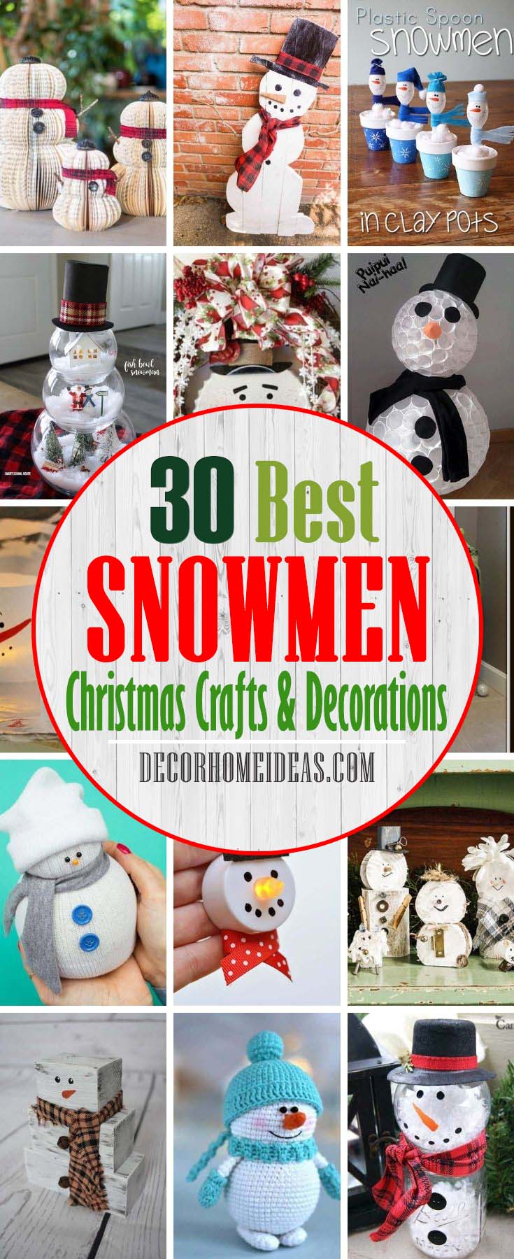Best Snowmen Craft Ideas And Decorations. This winter, try out these snowman craft ideas that are perfect for kids, preschoolers, and adults. You could even make these DIY projects with the intent to sell them at craft shows. #decorhomeideas