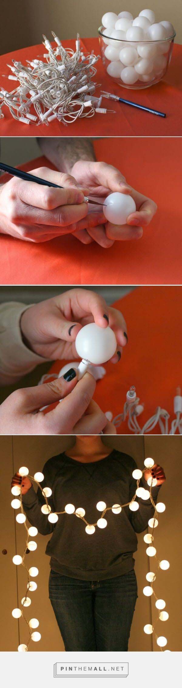 Make Your Own Ping-Pong Ball Party Lights #diy #weekendproject #decorhomeideas