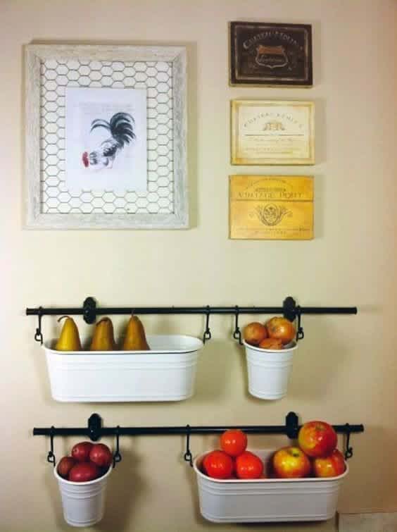 Pail Storage for Kitchen Wall #kitchen #hacks #organization #decorhomeideas