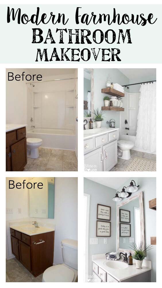 Bathrooms are Easy for Big Before and After Changes #bathroom #makeover #decorhomeideas
