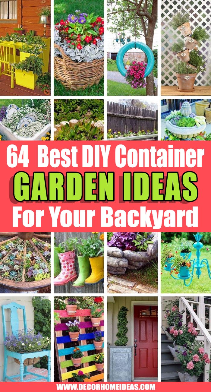 Best Container Garden Ideas. Beautiful container garden ideas with a mix of flower pots and planters. DIY ideas to spruce up your garden or backyard with flowers and gorgeous plants. #decorhomeideas