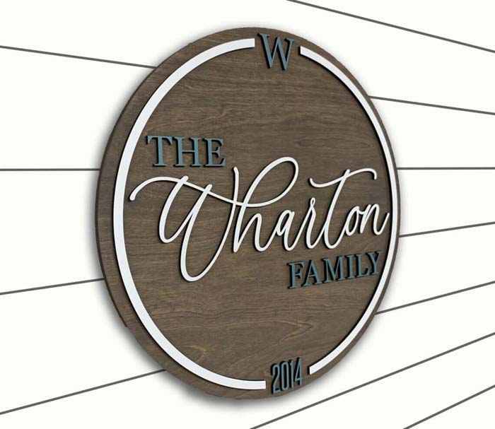Three Dimensional Family Name Plaque #family #homedecor #decorhomeideas