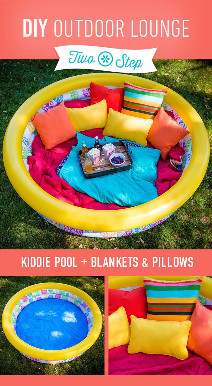 Snack time in a Comfortable Outdoor Lounge #backyardkidsgames #diybackyardgames #decorhomeideas