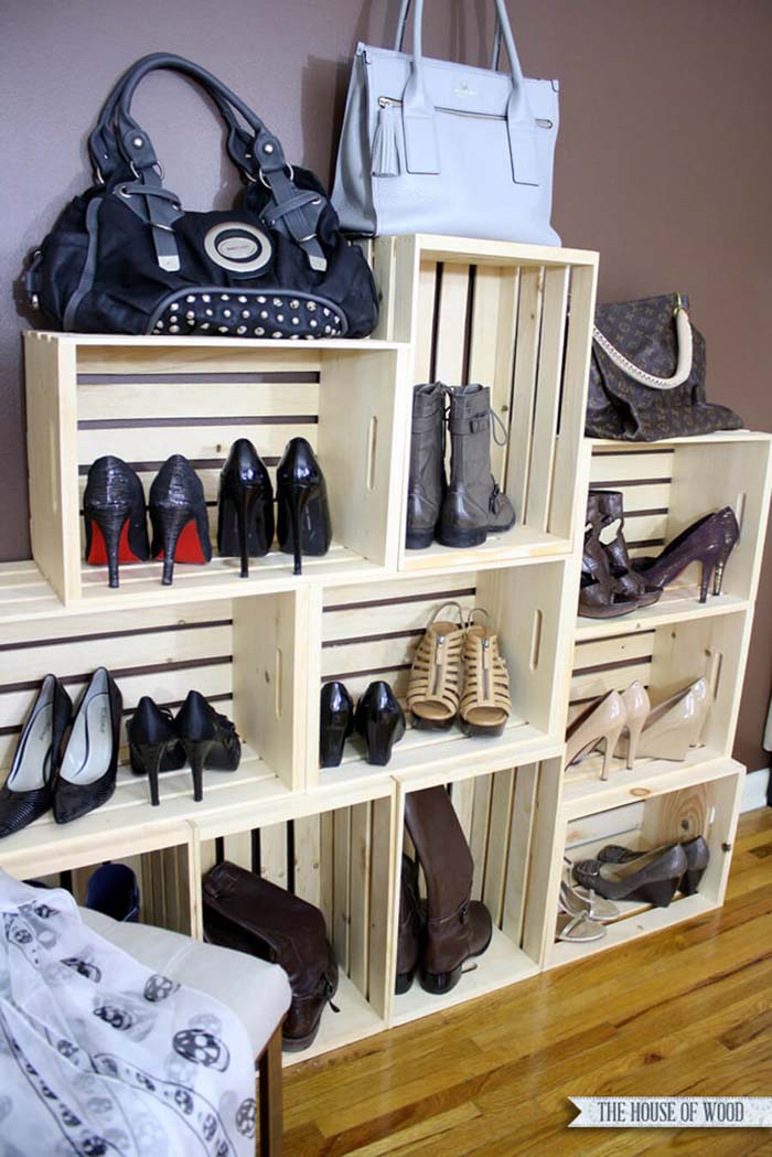 Customized Wooden Shoe Rack Built from Scratch #diywoodcrateprojects #diywoodcrateideas #decorhomeideas