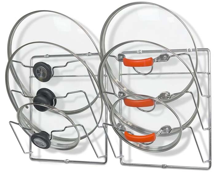 Cabinet Door/Wall Mount Pot Lid Organizer Rack #potsandpansorganizer #decorhomeideas