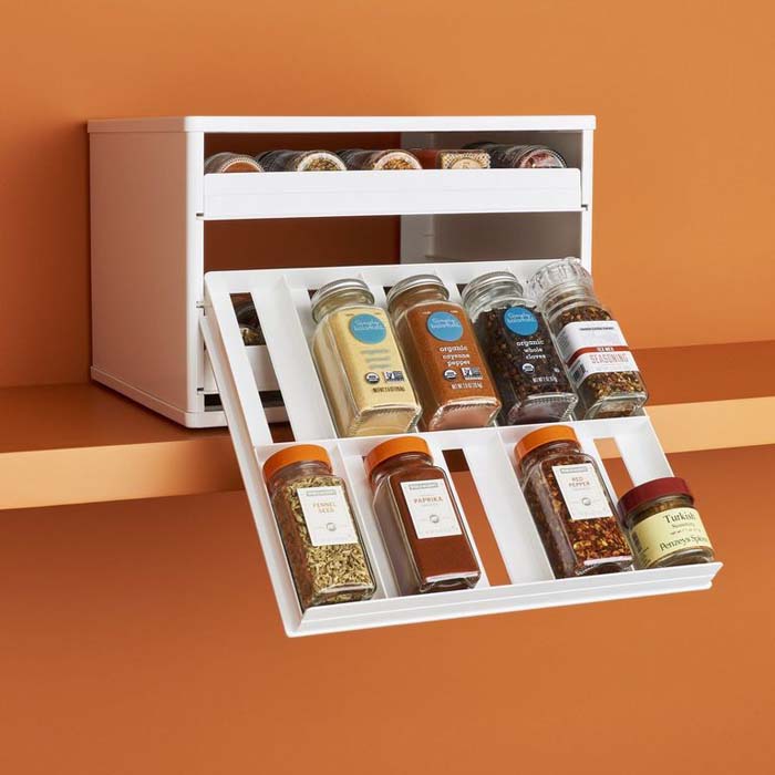 Slide-Out Drawers #spicerackideas #decorhomeideas