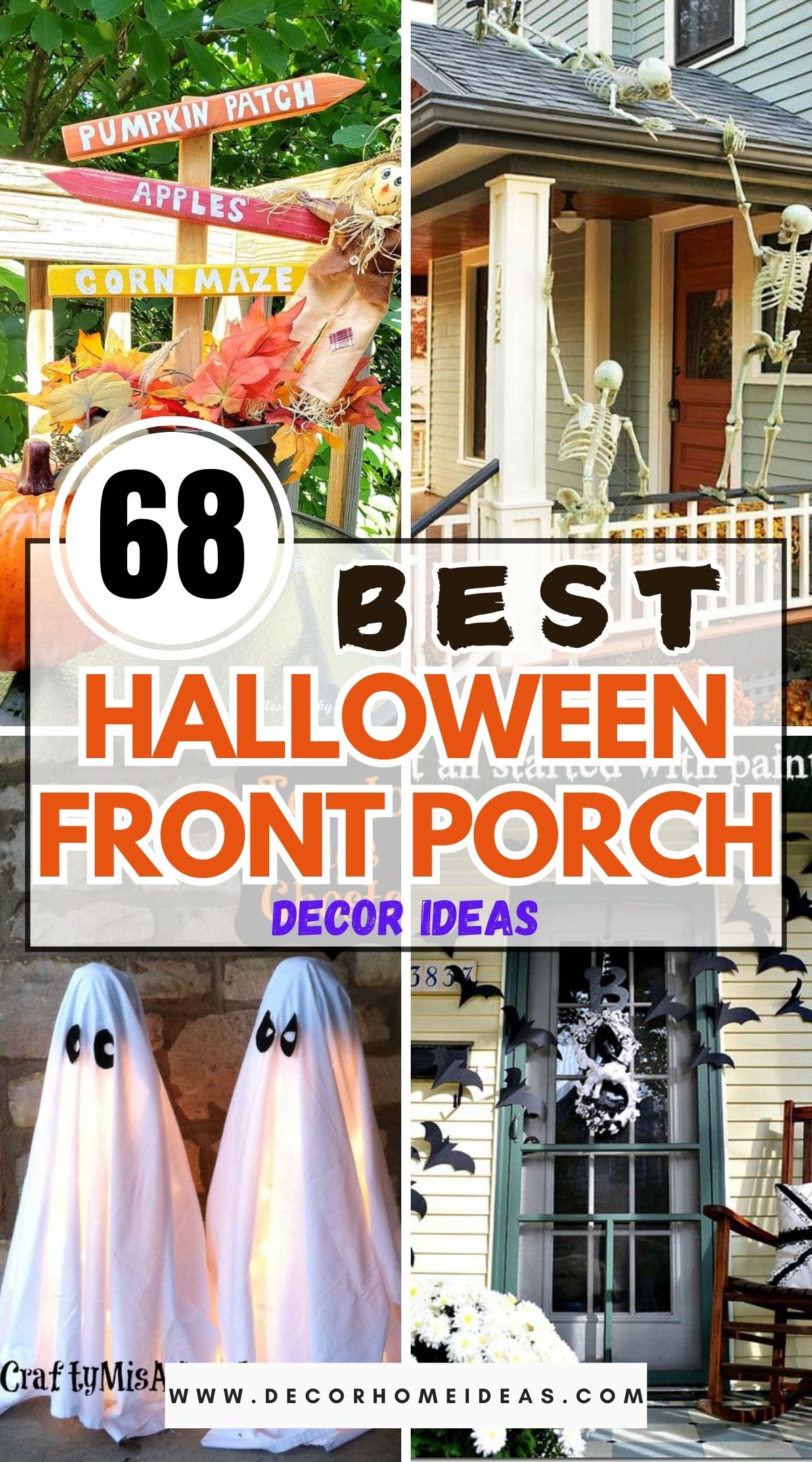 Get your home ready for spooky season with these Halloween front porch decor ideas! Transform your entrance with eerie lanterns, creepy cobwebs, and festive pumpkins. Perfect for welcoming trick-or-treaters and setting a hauntingly fun vibe for the season. #HalloweenDecor #FrontPorchIdeas #SpookySeason
